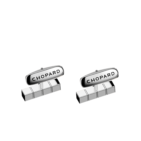Agrandir {0}Chopard acier inoxydable Boutons de manchette Ice Cube pure  vue arri&egrave;re