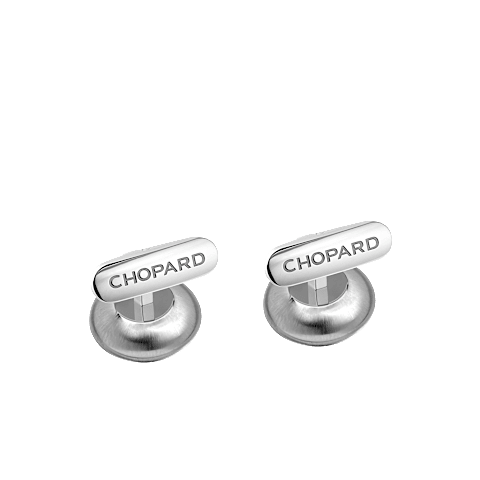 EnlargeChopard blue inlay - silver-toned metal L.U.C Cufflinks  back view