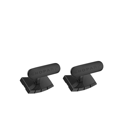 Chopard acier inoxydable bross&eacute; noir  Boutons de manchette Ice Cube  vue arri&egrave;re