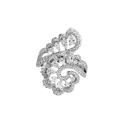 Enlarge {0}Chopard diamond Ring Precious Lace Vague @828349-1010  front view