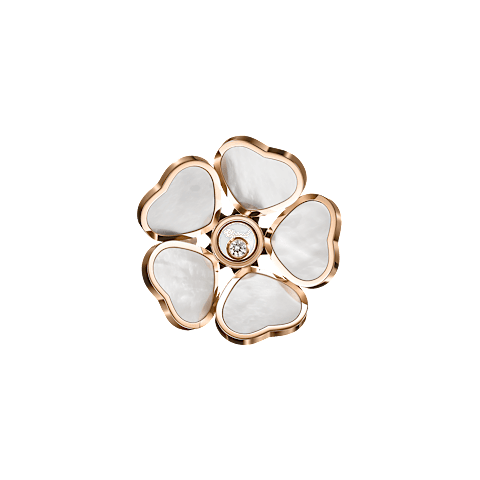 Agrandir {0}Chopard - Bague Diamant Happy Hearts Flowers @82A085-5300  Vue de face
