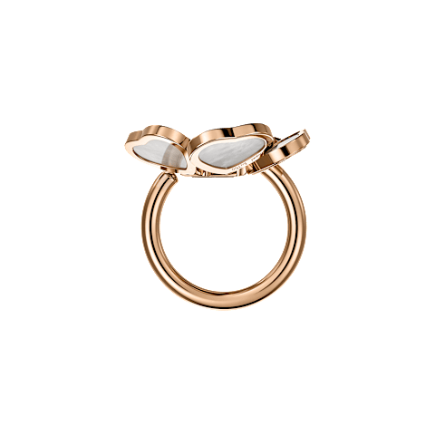 Agrandir {0}Chopard - Bague Diamant Happy Hearts Flowers @82A085-5300   Vue lat&eacute;rale