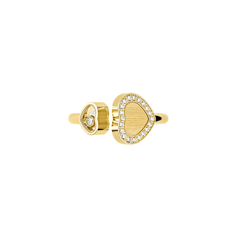 Enlarge {0}Chopard  Ring Happy Hearts Golden Hearts @82A107-0900  front view