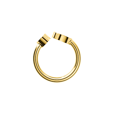 Enlarge {0}Chopard  Ring Happy Hearts Golden Hearts @82A107-0900   side view