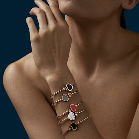 放大 {0}Chopard - 钻石 手链 Happy Hearts @857482-5200       佩戴视图