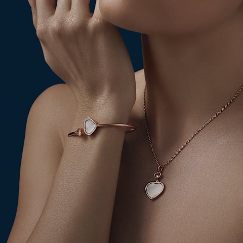 Ampliar {0}Chopard - Pulsera Diamantes Happy Hearts @85A074-5300       Vista llevada