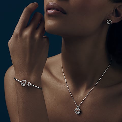 放大 {0}Chopard - 钻石 手链 Happy Diamonds Icons @85A614-1200       佩戴视图