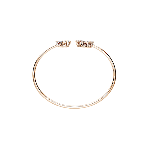 放大 {0}Chopard - 钻石 手链 Happy Diamonds Icons Joaillerie @85A615-5000   平放打开背面视图