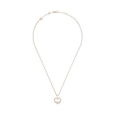 Chopard - Diamond Pendant Happy Diamonds Icons 79A193-5201   laid flat closed and curved view