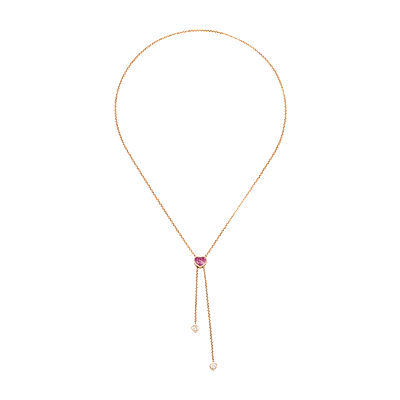 Chopard - Necklace Happy Hearts 81A148-5330   laid flat closed and curved view