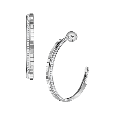 Chopard - 钻石 耳环 Ice Cube 837008-1002 正面及3/4视图
