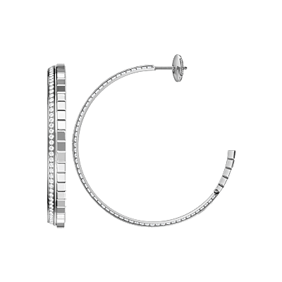 Chopard - 钻石 耳环 Ice Cube 837008-1002  正面及侧面视图