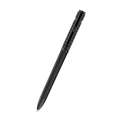 Chopard brushed & polished black-toned metal ICE CUBE BALLPOINT PEN front view