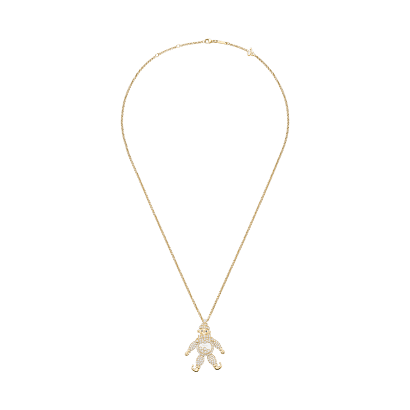 Chopard - Diamond Pendant HAPPY CLOWN 794674-0006   laid flat closed and curved view