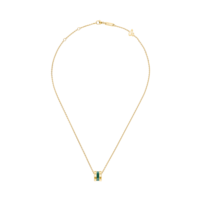Chopard - Pendant Ice Cube Green HyCeram&reg; Pendant 797005-9003   laid flat closed and curved view