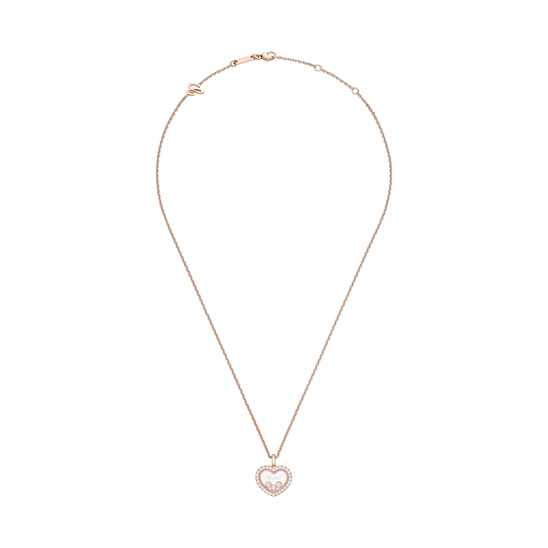 Chopard - Colgante Diamantes Happy Diamonds Icons 79A193-5201   Vista plana cerrada y curvada