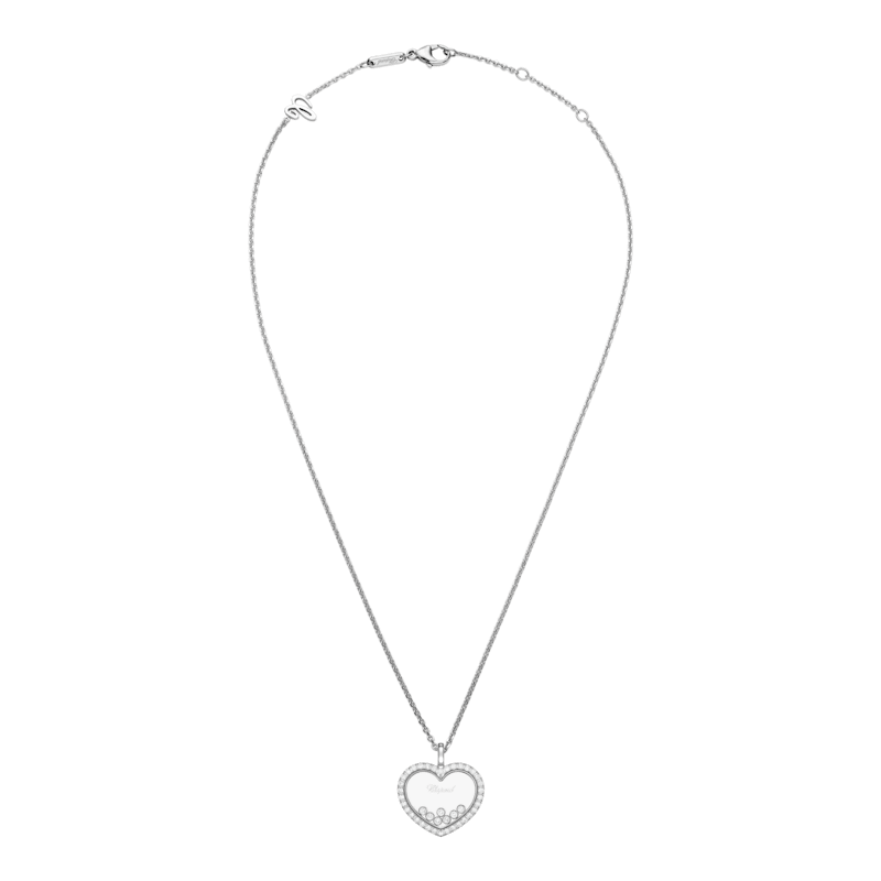 Chopard - Diamond Pendant Happy Diamonds Icons 79A194-1201   laid flat closed and curved view