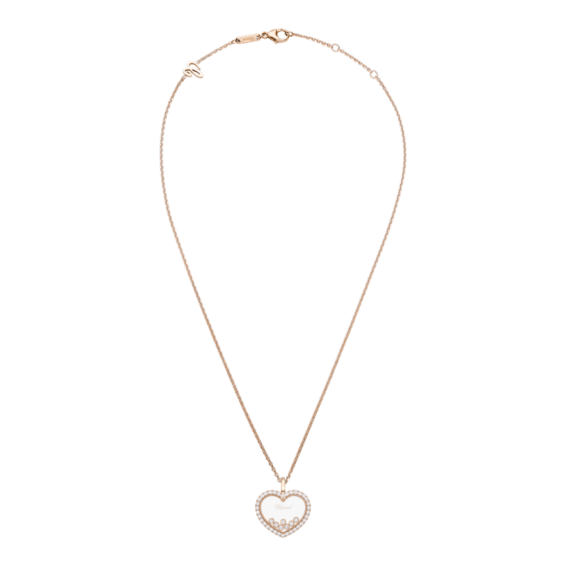 Chopard - Diamond Pendant Happy Diamonds Icons 79A194-5201   laid flat closed and curved view