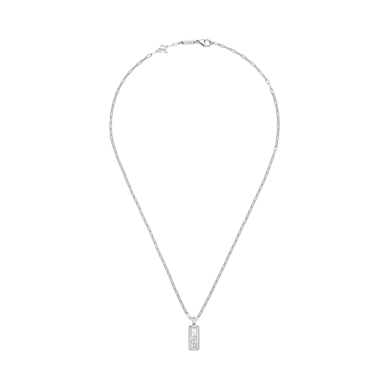 Chopard - Pendentif Diamant Happy Diamonds Icons 79A201-1001   Vue &agrave; plat ferm&eacute;e et courb&eacute;e