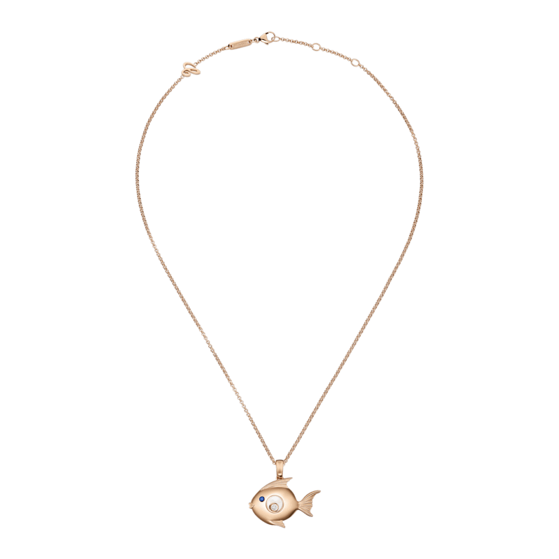 Chopard - Diamond Pendant Happy Diamonds Fish 79A205-5001   laid flat closed and curved view