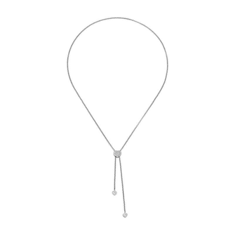 Chopard - Necklace HAPPY HEARTS 81A148-1901   laid flat closed and curved view