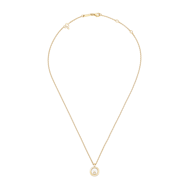 Chopard - Diamond Necklace Happy Diamonds Icons 81A191-0001   laid flat closed and curved view