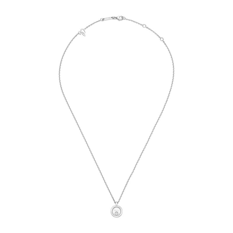 Chopard - Diamond Necklace Happy Diamonds Icons 81A191-1001   laid flat closed and curved view