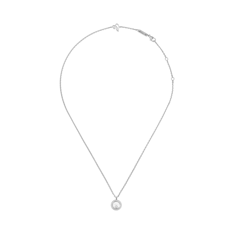 Chopard - Diamond Necklace Happy Diamonds Icons 81A191-1201   laid flat closed and curved view