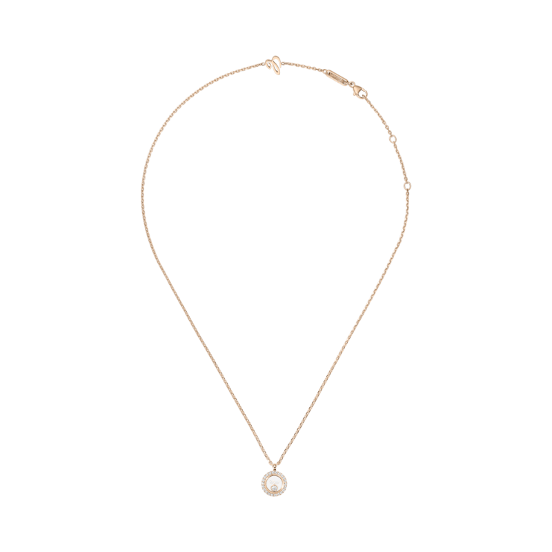 Chopard - Diamond Necklace Happy Diamonds Icons 81A191-5201   laid flat closed and curved view