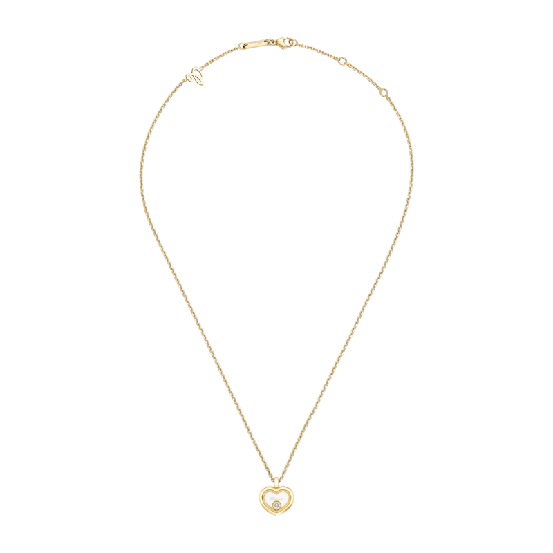 Chopard - Diamond Necklace Happy Diamonds Icons 81A192-0001   laid flat closed and curved view