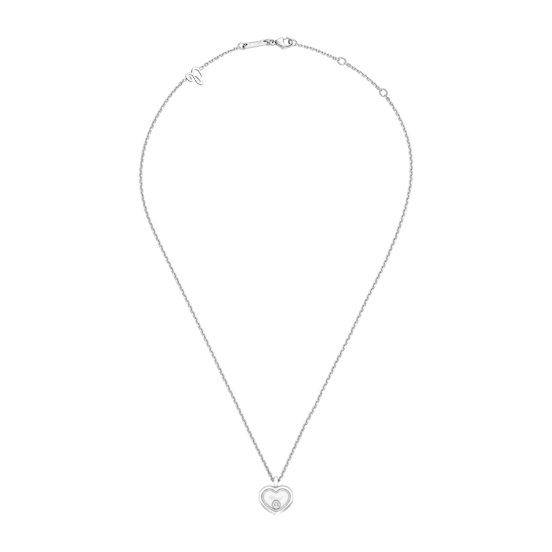 Chopard - Diamond Necklace Happy Diamonds Icons 81A192-1001   laid flat closed and curved view