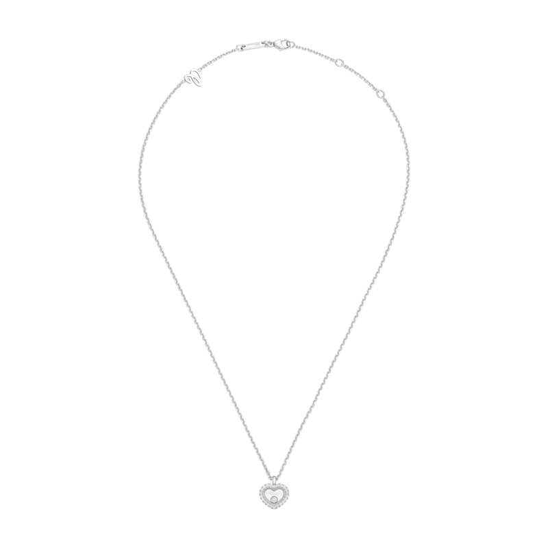 Chopard - Diamond Necklace Happy Diamonds Icons 81A192-1201   laid flat closed and curved view