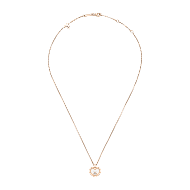 Chopard - Diamond Necklace Happy Diamonds Icons 81A192-5001   laid flat closed and curved view