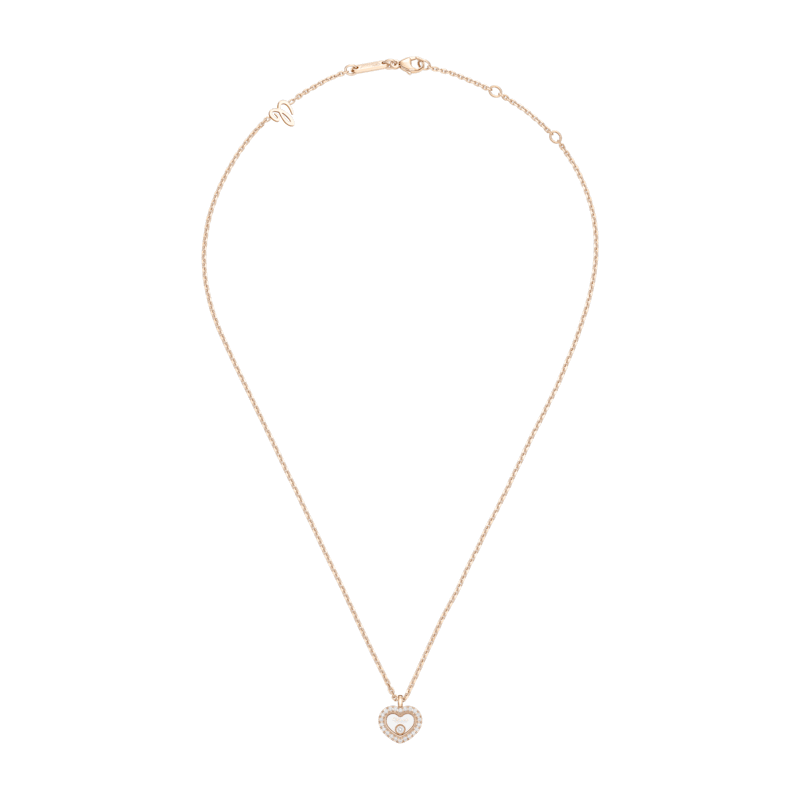 Chopard - Diamond Necklace Happy Diamonds Icons 81A192-5201   laid flat closed and curved view
