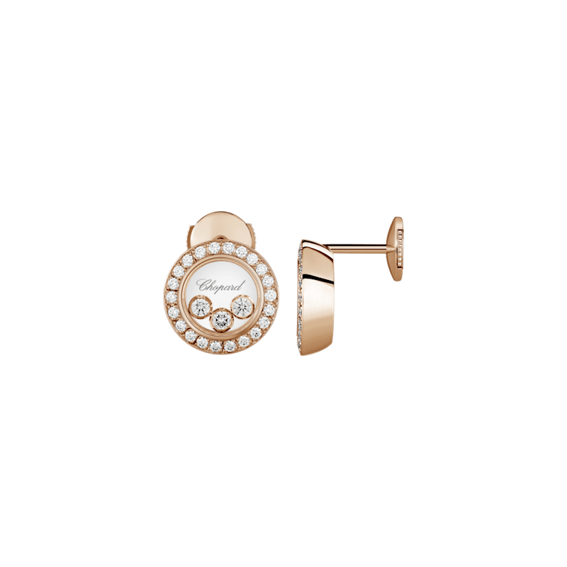 Chopard Diamant Ohrringe Happy Diamonds Icons 83A018-5201 Dreiviertelansicht