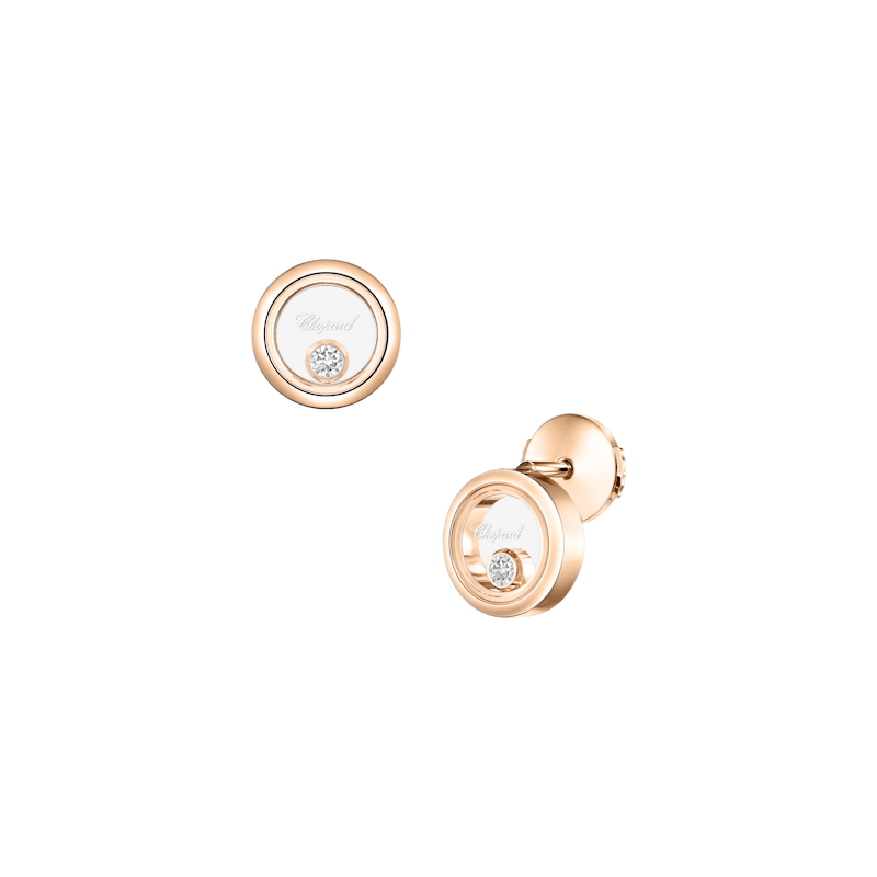Chopard - Earrings Happy Diamonds Icons 83A191-5001 front & 3/4 view