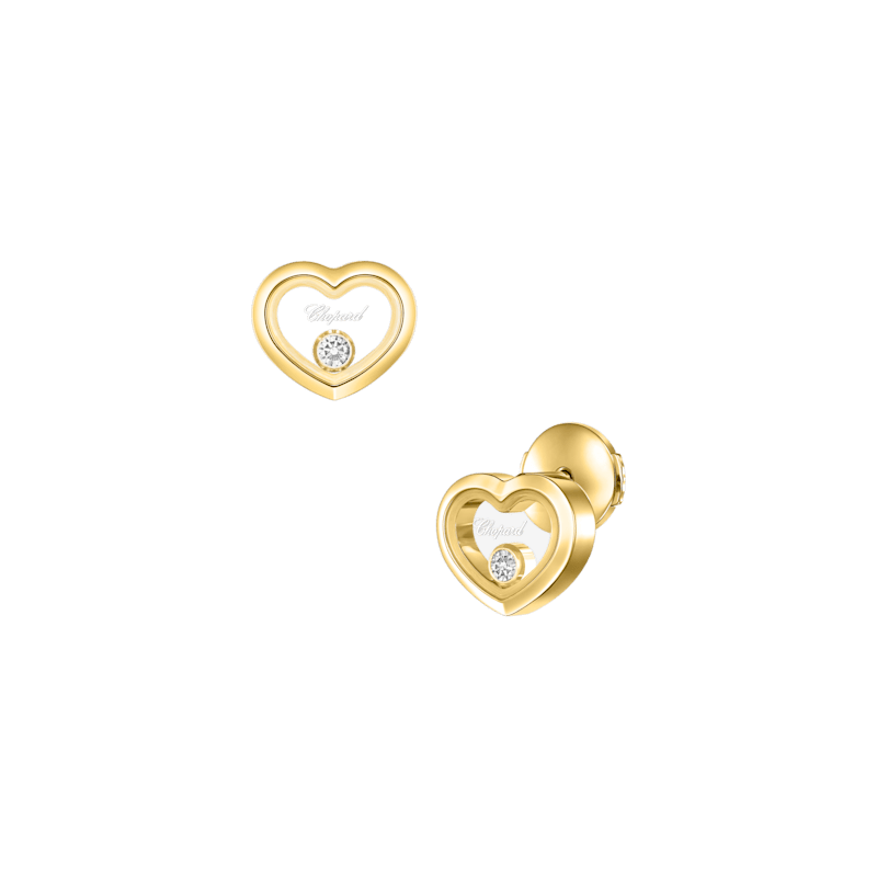 Chopard - Diamond Earrings Happy Diamonds Icons 83A192-0001 front & 3/4 view