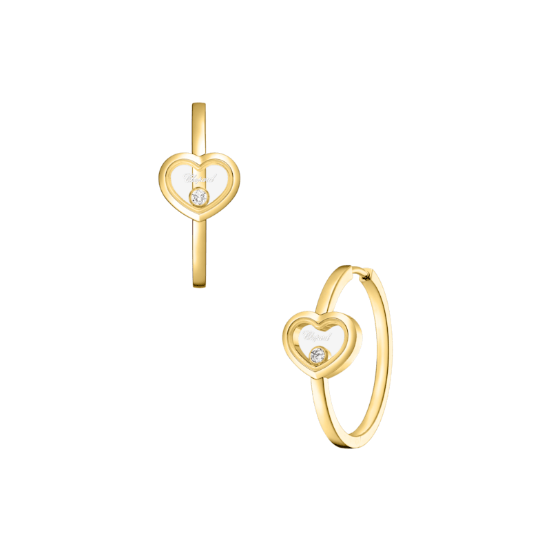Chopard - Earrings Happy Diamonds Icons 83A192-0301 front & 3/4 view