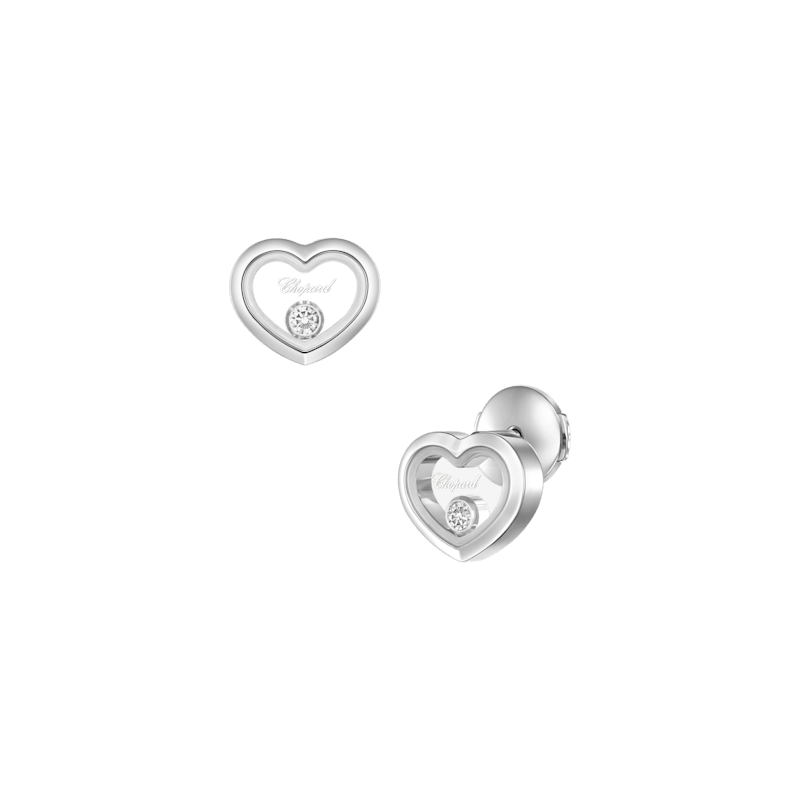Chopard - Earrings Happy Diamonds Icons 83A192-1001 front & 3/4 view
