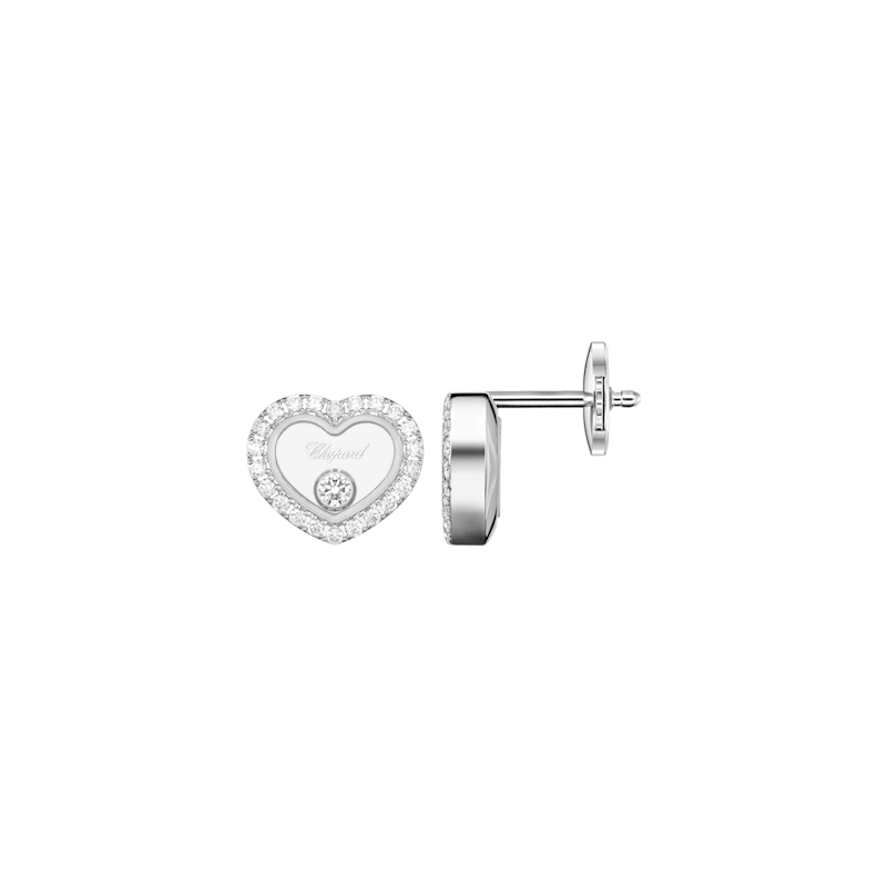 Chopard - Diamond Earrings Happy Diamonds Icons 83A192-1201  front & side view