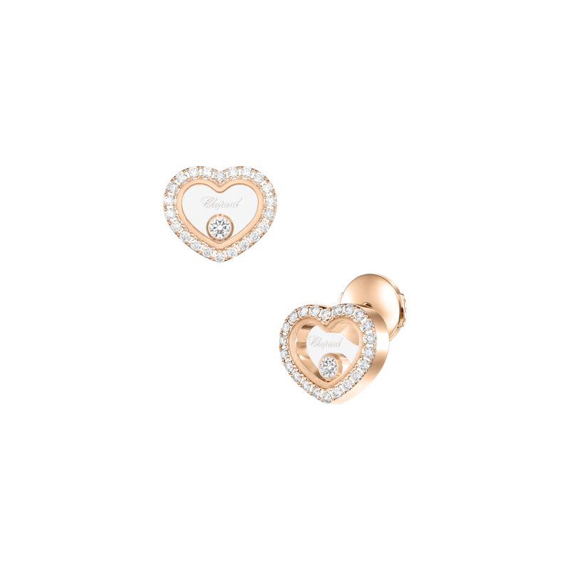 Chopard - Diamond Earrings Happy Diamonds Icons 83A192-5201 front & 3/4 view