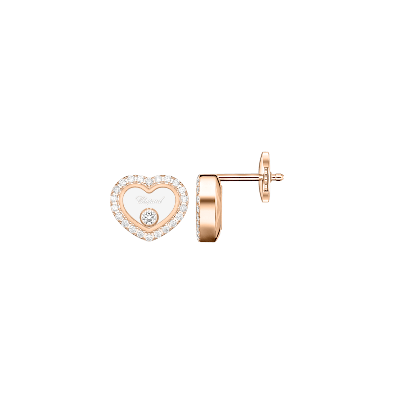 Chopard - 钻石 耳环 Happy Diamonds Icons 83A192-5201  正面及侧面视图