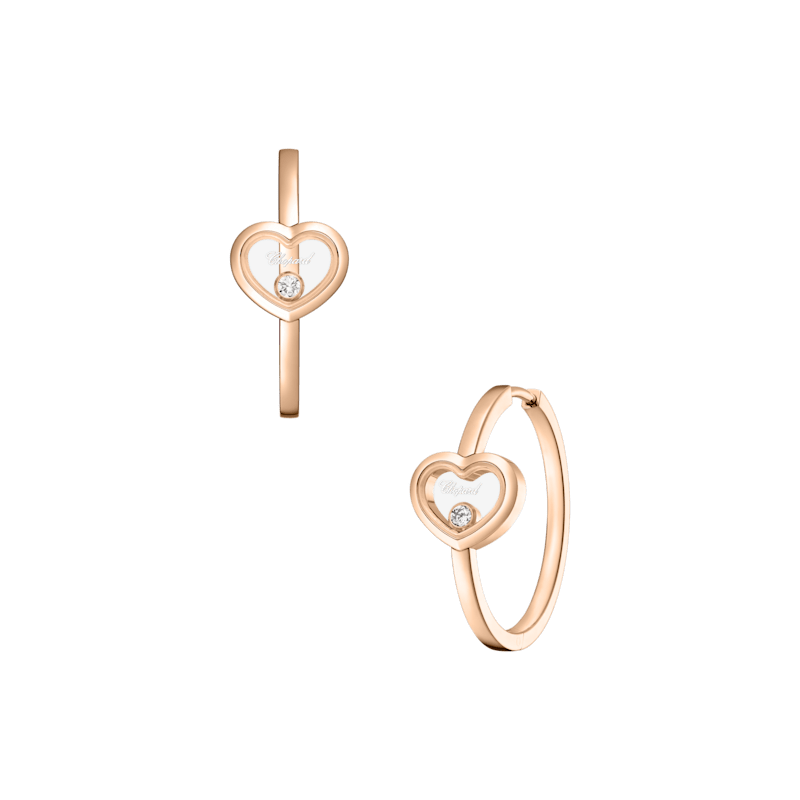 Chopard - Earrings Happy Diamonds Icons 83A192-5301 front & 3/4 view