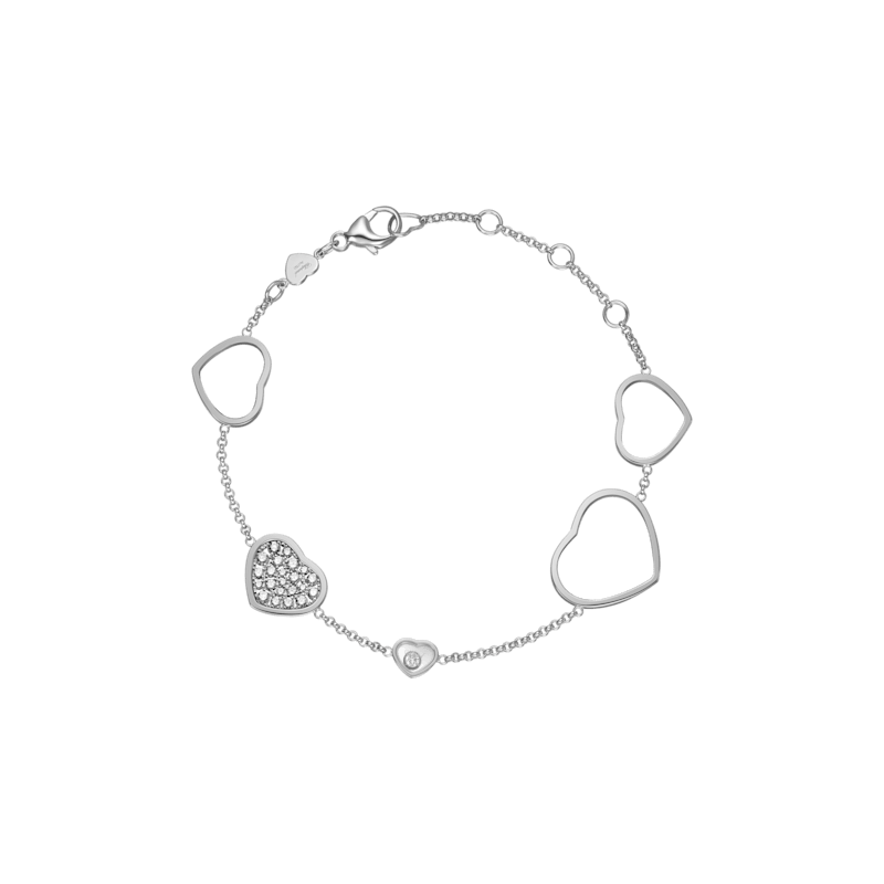 Chopard - Bracelet Happy Hearts 857482-1009 fastened in a loop with the buckle view