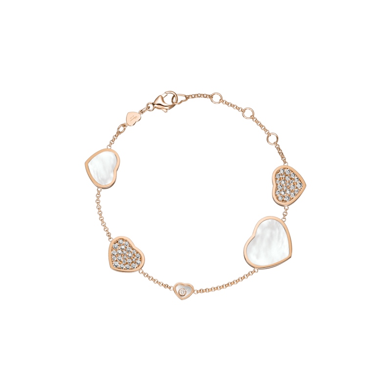 Chopard - Diamond Bracelet Happy Hearts 857482-5036 fastened in a loop with the buckle view