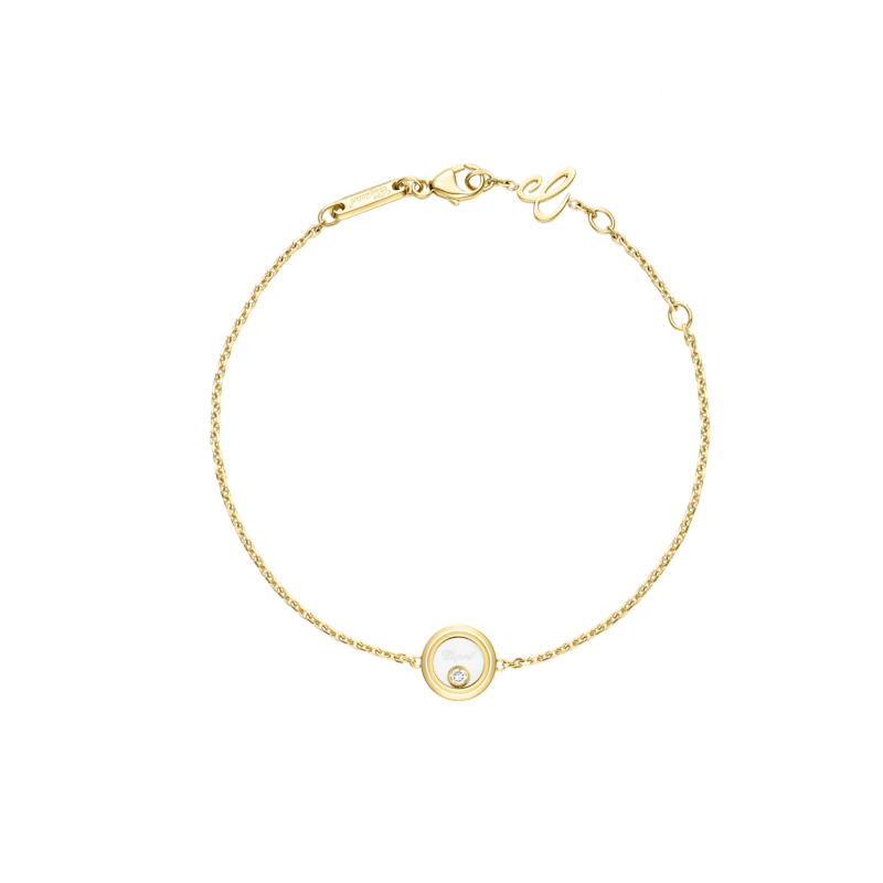 Chopard - Diamond Bracelet Happy Diamonds Icons 85A191-0001 fastened in a loop with the buckle view