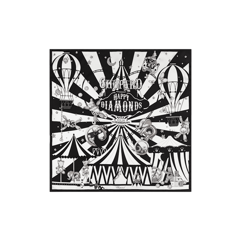 Black & white - 90 x 90 cm (35.4" x 35.4") Scarf flat view