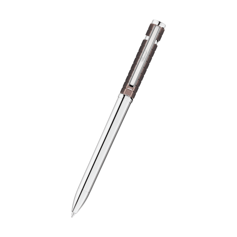 Chopard brushed bronze-toned & silver-toned metal ICE CUBE BALLPOINT PEN front view