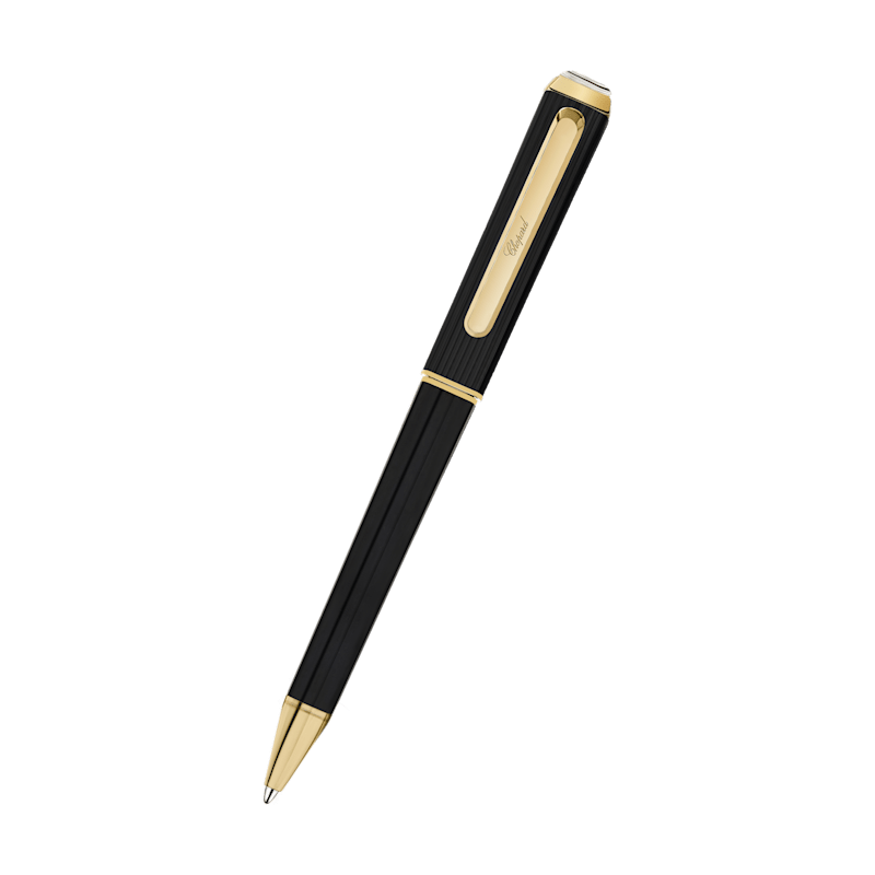 Chopard stainless steel black-toned Happy diamonds ballpoint pen front view
