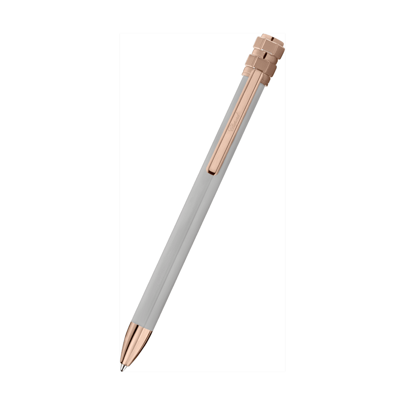 Chopard Brushed silver-toned metal with polish rose gold-toned cubes Ice Cube Pure ballpoint front view